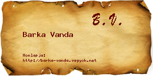 Barka Vanda névjegykártya
